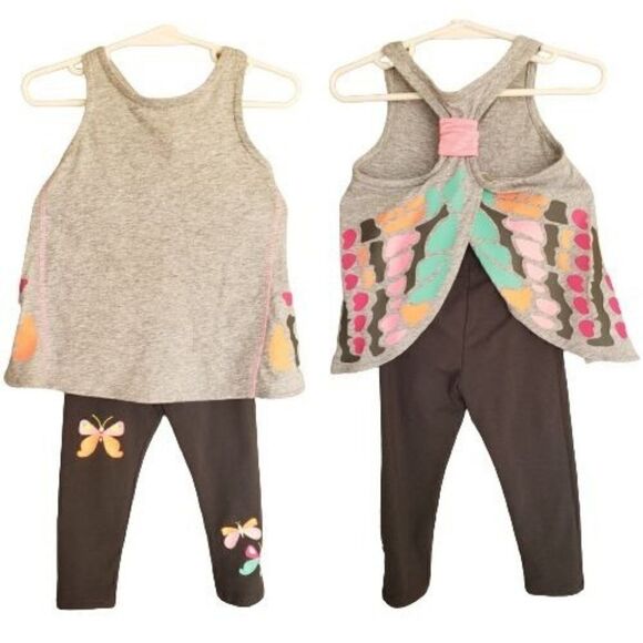 Girls 18M 2 Piece Butterfly Tank Top and Leggings Set Combo 18 months NWOT - Picture 1 of 7